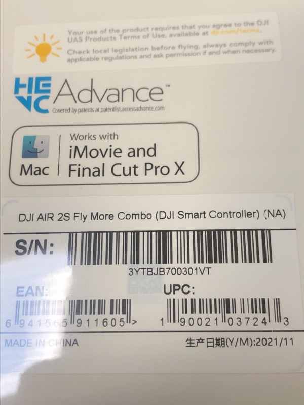 Photo 3 of DJI Air 2S Fly More Combo with Smart Controller - Drone with 4K Camera, 5.4K Video, 1-Inch CMOS Sensor, 4 Directions of Obstacle