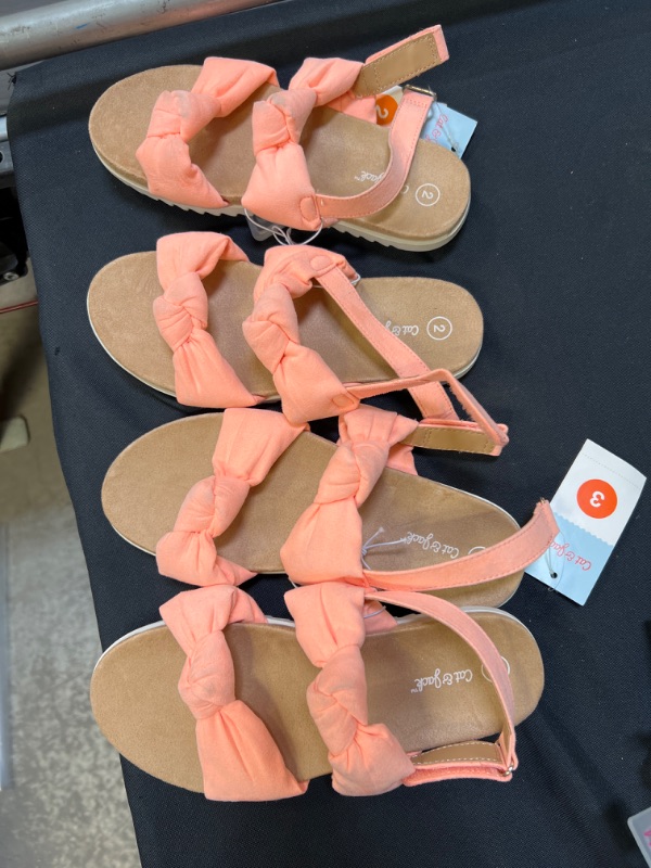 Photo 1 of 2 CAT & JACK CORAL PINK/ELENA SANDALS- SIZES 2 & 3. ***CONTAINS WASHABLE DIRT. 