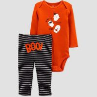 Photo 1 of Carter's Just One You® Baby 'Mommy's Boo' Top and Bottom Set - Black/Orange SIZE 9M

