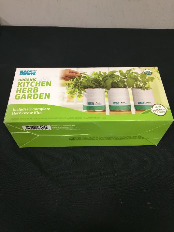 Photo 1 of Back to the Roots New Kitchen Garden Complete Herb Kit Variety Pack of Basil, Mint, and Cilantro Seeds
