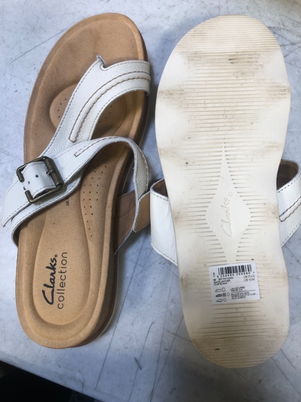 Photo 1 of CLARKS WHITE WOMENS SANDALS 
SIZE 10
