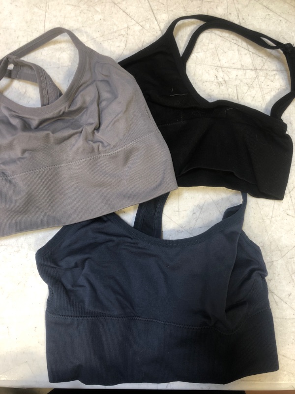 Photo 1 of 3 PACK OF SMALL SPORTS BRAS
GREY/BLACK/BLUE