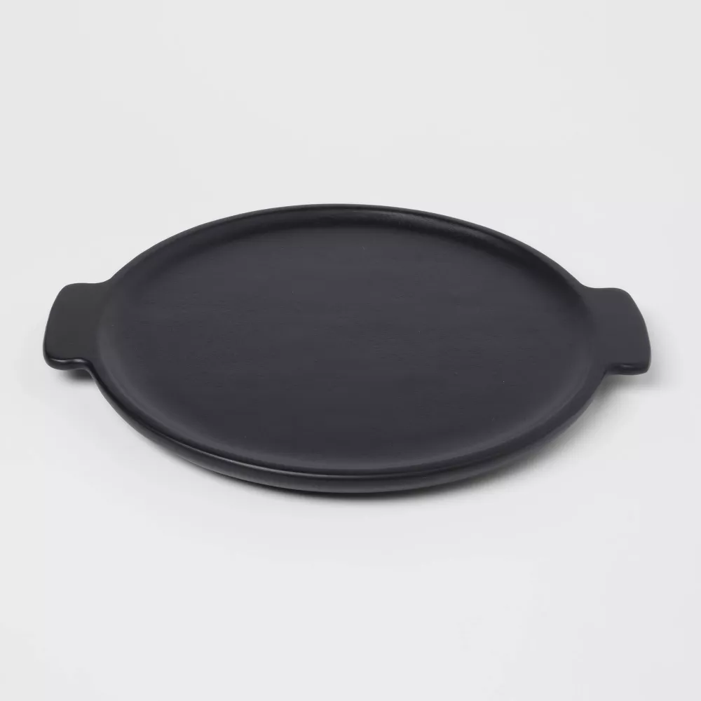 Photo 1 of 15" x 13" Acacia Modern Serving Tray Black - Threshold™, ITEM HAS MINOR SCRATCHES AND STAINS 

