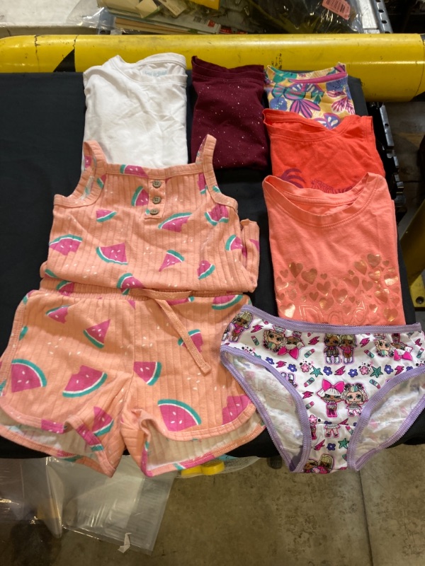 Photo 1 of 7PC LOT, VARIOUS USED GIRL'S CLOTHING, SIZES VARY FROM 3T, 4T, 5T, & 6