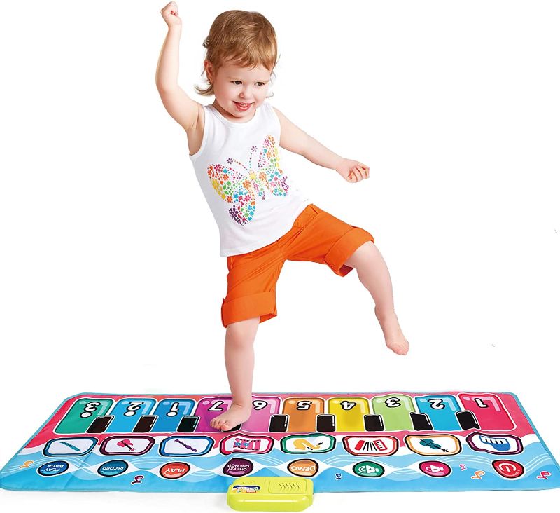 Photo 1 of Baby Piano Mat Musical Floor Mat with 10 Play Keys,Dance Mat for Kids,Early Educational Toys,Birthday Gifts for Baby Boys Girls----factory sealed