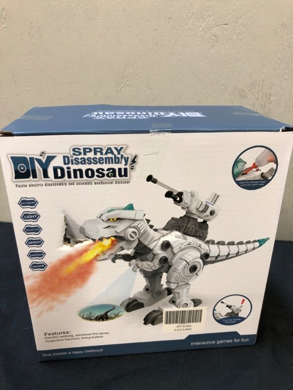 Photo 5 of Boys STEM Take Apart Dinosaur - Walking Dinosaur with Water Mist Spray & LED Lights Glowing Eyes & Projection Toys for 6 7 8 9 10 11 12 Old Boys Girls Gifts----factory sealed