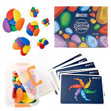 Photo 1 of 36 Rainbow Stacking Stones & Activity Cards Set - Color Sorting Stacking Rocks are A Great Teaching Aid, Also Help Gross & Fine Motor Skill Development - Sorting Toys for at Home & Classroom Use
