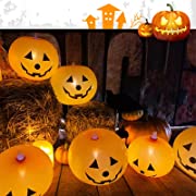 Photo 1 of 20 Pack Halloween Balloons, Pumpkin Halloween Decorations Outdoor, Halloween Balloon Arch Kit.
