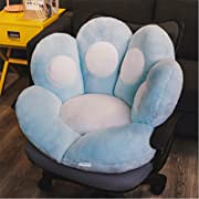 Photo 1 of Cat Paw Cushion Cute Seat Cushion Lazy Susan Plush Jacket Wrapped PP Cotton Composed of Bear Paw Chair Cushion for Office Chairs Game Chairs Home Decoration(Blue,27.5inx23.6in)
