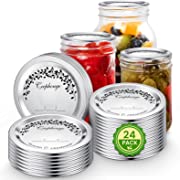 Photo 1 of 24-Count, Regular Mouth Canning Lids for Ball, Kerr Jars - Split-Type Thick Metal Mason Jar Lids for Canning,Food Grade Material,100% Fit & Airtight for Regular Mouth Jars
