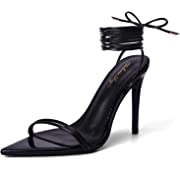 Photo 1 of DELONIX REGIA Platform Heels for Women Sexy Strappy Chunky Block Heels Lace up Open Toe High Heeled Sandals Evening Dress Party Wedding Shoes SIZE 8

