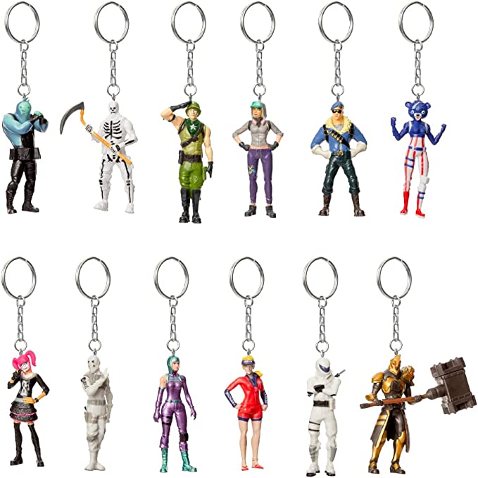 Photo 2 of Fortnite Mini Character Keychains 12-Blister Pack - Authentic Piece with Keychain - Popular Fornite Battle Royale Toy Characters