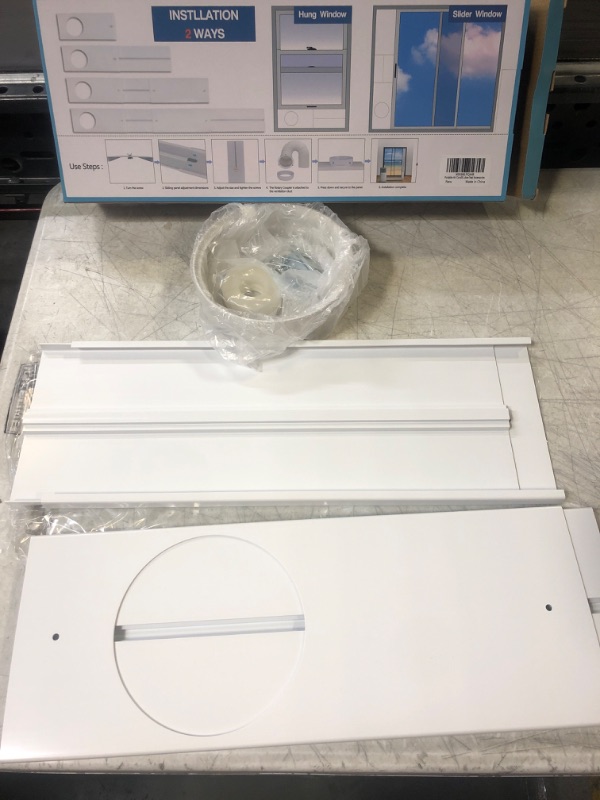 Photo 3 of 5.9" Coupler & Sealing Tape, Universal Sliding Window Slide Seal Plates for AC Unit, AC Window Vent Kit, AC Window Seal Accessories