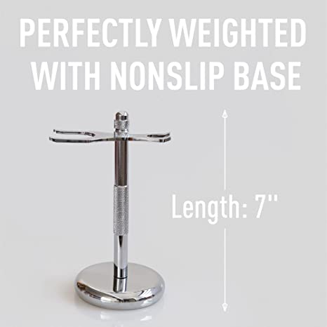 Photo 2 of Bevel Razor and Shaving Brush Display Stand with Non-Slip Base, Dual Shaving Stand Designed to Prevent Water Damage, Improve Hygiene and Protect Shaving Kit