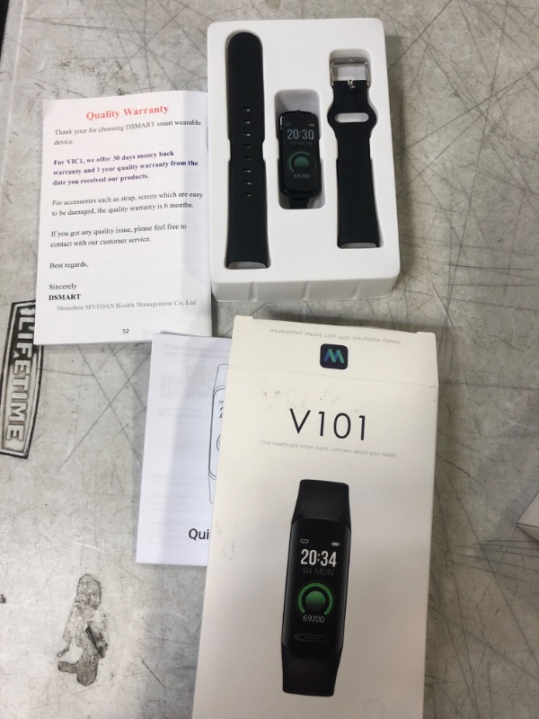 Photo 2 of V101 Fitness Activity Tracker with Body Temperature Heart Rate Blood Pressure Sleep Health Monitor IP68 Waterproof Pedometer Steps Calories Counter Watch for Kids Teens Women Men