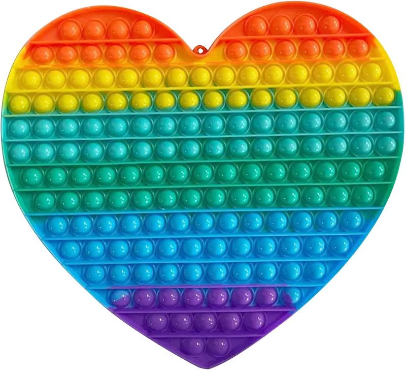 Photo 1 of COOPEA Rainbow Big Heart Push Pop Sensory Fidget Toy