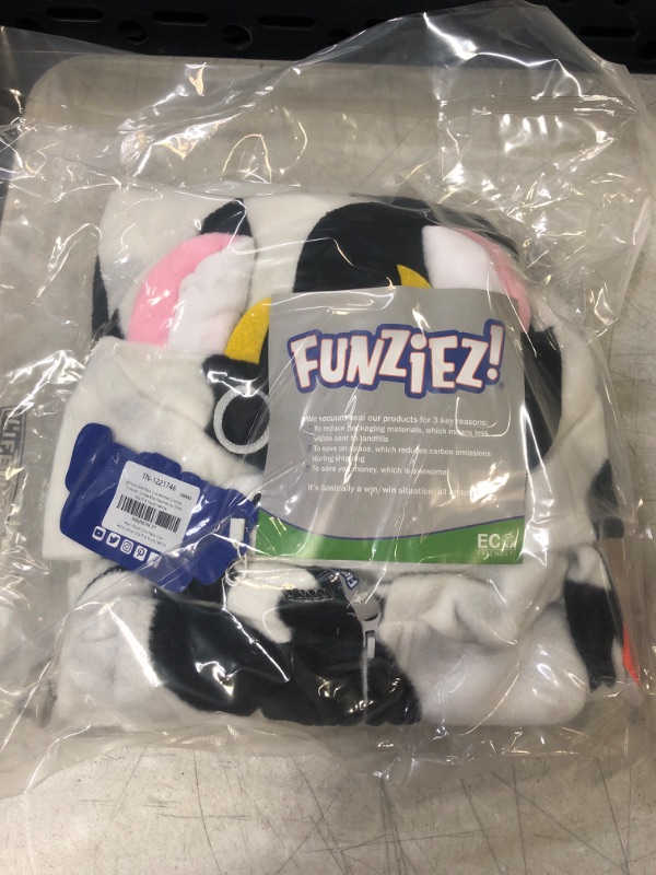 Photo 2 of Cow One Piece - Plush Kids Animal Costume Jumpsuit by Silver Lilly (7-9 Youth)---factory sealed