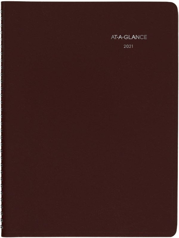 Photo 1 of 2021 Weekly Appointment Book & Planner by AT-A-GLANCE, 8" x 11", Large, DayMinder, Burgundy