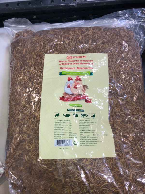 Photo 2 of 10lbs Bulk Non-GMO Dried Mealworms for Reptile , Tortoise ; Amphibian ,Lizard ;Wild Birds; Chichens; Duck etc, EXP 03/10/2024