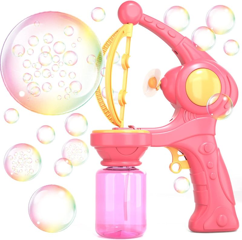 Photo 1 of Bennol Bubble Machine Gun for Girls Kids, Automatic Bubble Gun Blower Maker Bubbles in Bubble Machine Gun for Toddlers Girls, Summer Indoor Outdoor Party Gift Toy for 3 4 5 6 Years Old Pink