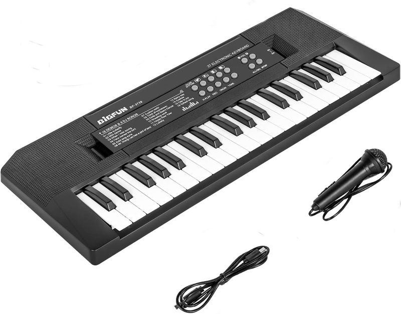 Photo 1 of 37 Key Piano for Kids Music Keyboard Piano with Microphone Electronic Piano Keyboard for Kids Musical Learning Toys for 3 4 5 6 Year Old Boys Girls Birthday Gifts Age 3-5 (Black)