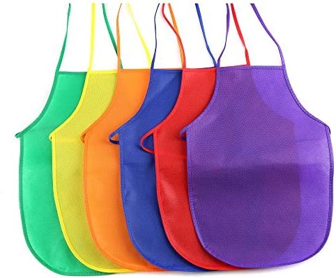 Photo 1 of Fun Central 12 Pieces - Assorted Children Artists' Aprons - Colorful Aprons for Kids in Bulk for Arts and Craft