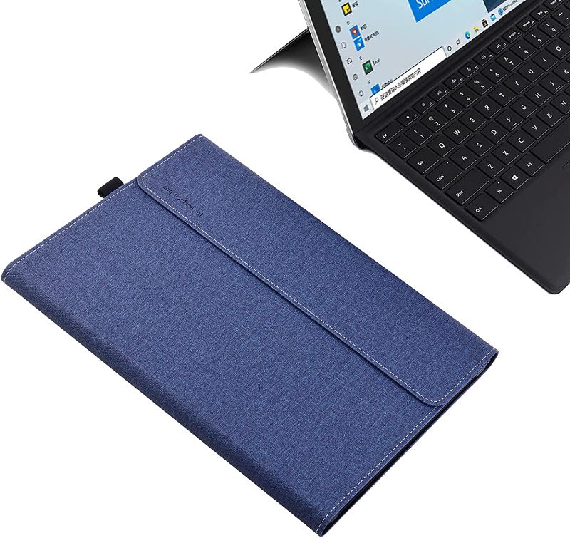 Photo 1 of Case Cover for New Microsoft Surface Pro 8 Tablet,13 inch PU Leather Protective Shell (Blue)