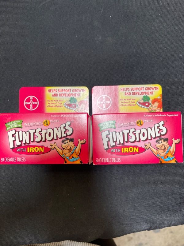 Photo 1 of 2 PACKS- Flintstones Chewable Kids Vitamins with Iron, Multivitamin for Kids & Toddlers with Vitamin D, Vitamin C & more, 60ct
10/20/2023
