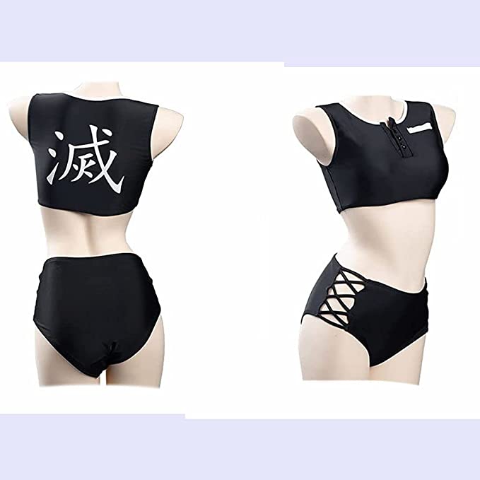 Photo 3 of Demon Slayer Bathing Suit Cosplay Anime Costume Yaiba Suitanime Swimsuit for Women
SIZE L