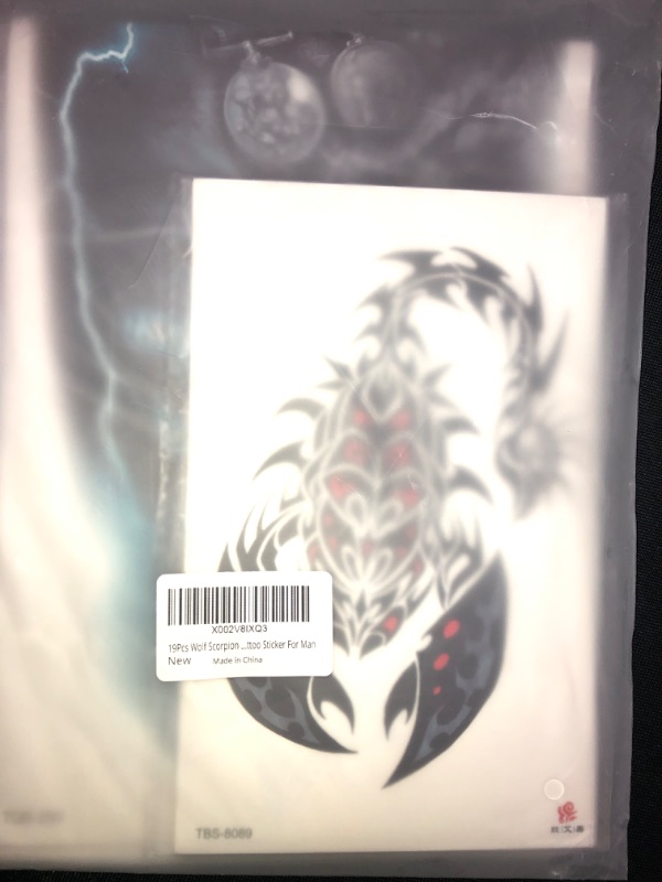 Photo 2 of 19Pcs Wolf Scorpion Full Arm Half Sleeve Fake Temporary Tattoo Sticker For Man