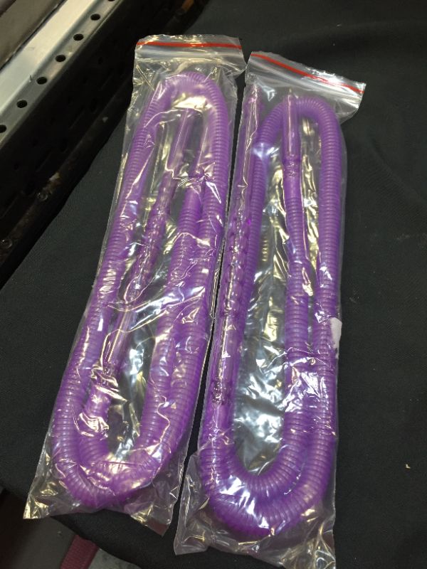 Photo 2 of 2 pack 60'' Disposable Hookah Hose, Acrylic Handle with Flexible Shisha Pipe (Purple)