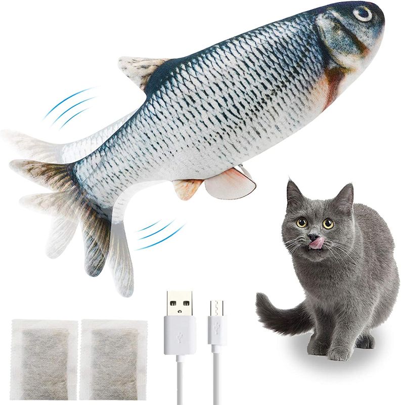 Photo 1 of Catnip Fish Toys Interactive Cats - Dorakitten Pet Flopping Plush Toys & Motion Kitten Toy & Chew Bite Kick Supplies for Kitten Kitty Indoor

