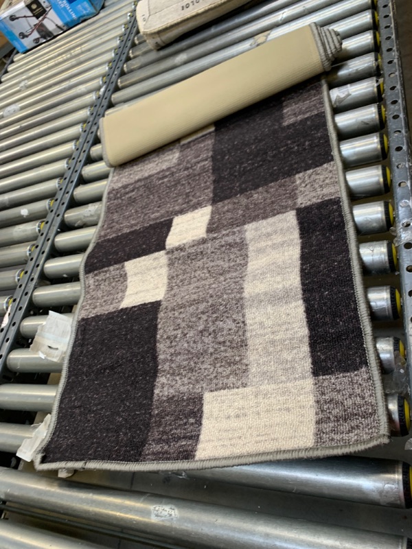 Photo 1 of 2'x5' Runner Multi Color Rug,No Box Packaging, Moderate Use, Minor Fraying on Edges, Creases and Wrinkles in Rug, Dirty From Shipping and Handling, Tape on Rug
