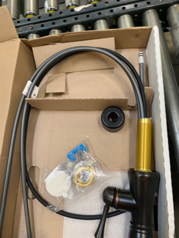 Photo 1 of Delta Faucet Cassidy Single-Handle Kitchen Sink Faucet with Pull Out Sprayer and Magnetic Docking Spray Head, Box Packaging Damaged, Minor use, Minor Scratches and Scuffs on, Missing Some Accessories.