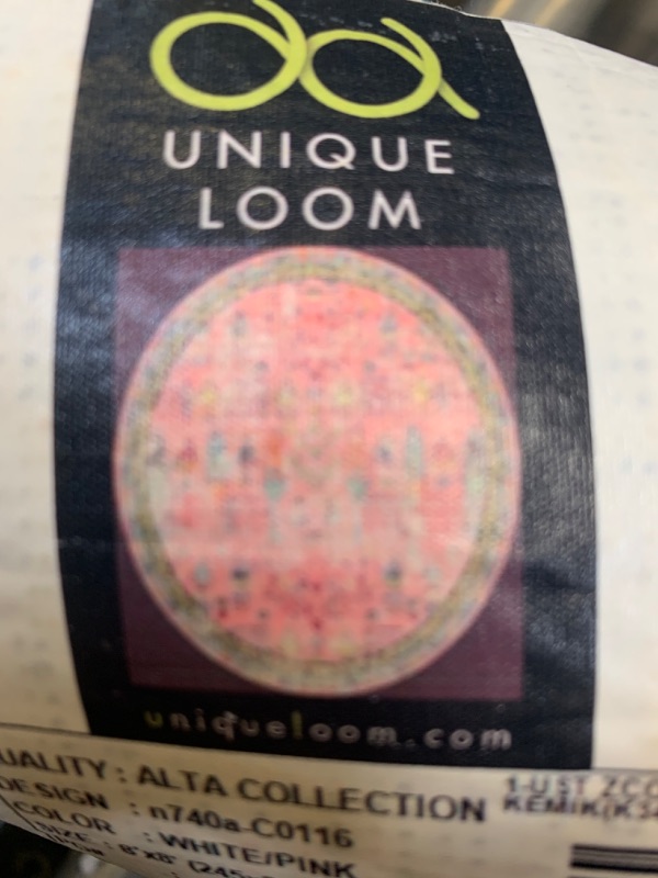 Photo 1 of 8ft Round Rug from Nuloom, No Box Packaging, Minor Use, Minor Fraying on Edges, Creases and Wrinkles in Rug, Dirty From Shipping and Handling, Tape on Rug
