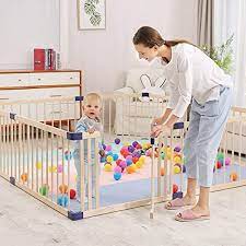 Photo 1 of Care with Mommy Wooden Kids Play Fence, Box Packaging Damaged, Item is New
