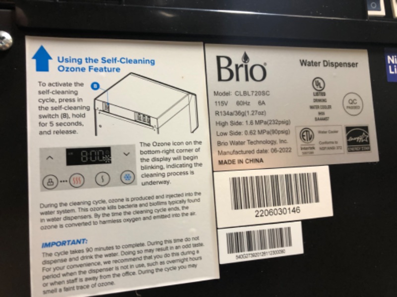 Photo 4 of Brio Moderna Self Cleaning Bottom Load Tri Temp with Touch Dispenser