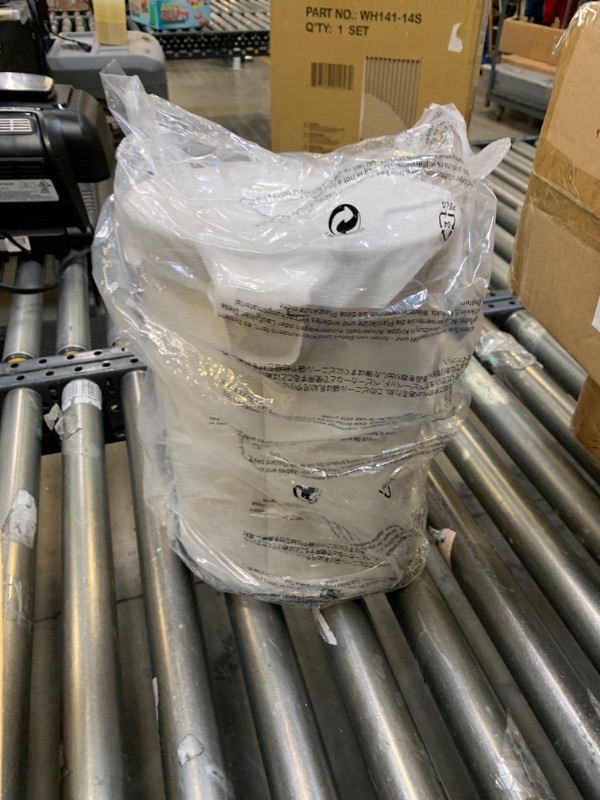 Photo 1 of 1.6 Gal. White Semi-Round Step-On Trash Can, Box Packaging Damaged, Item is New
