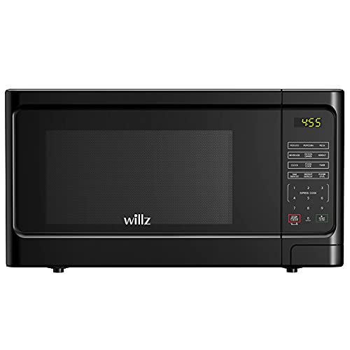 Photo 1 of Willz WLCMS311BK-10 Countertop Microwave Oven, 1.1 Cu.Ft/1000W Microwave Oven, 6 Cooking Programs LED Lighting Push Button, Express Cook, Child Lock, Black
