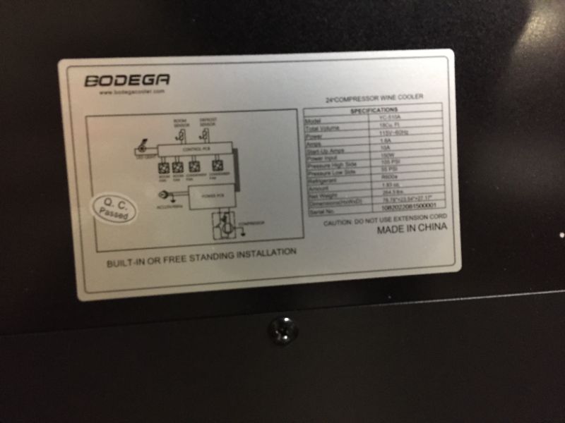 Photo 7 of BODEGA Wine Cooler 24 Inch, 154 Bottles Wine Refrigerator, Freestanding Wine Fridge with Intelligent Temperature Memory & Humidity Control Design Wine Cooler, Upgraded Compressor, Quiet Operation
