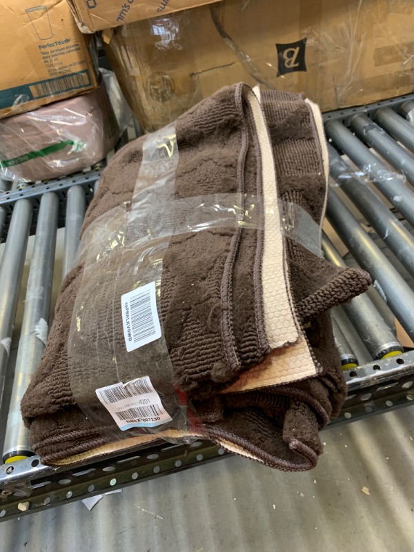 Photo 1 of 8'x10' Brown Rug, No Box Packaging, Minor Use, Minor Fraying on Edges, Creases and Wrinkles in Rug, Dirty From Shipping and Handling, Tape on Rug
