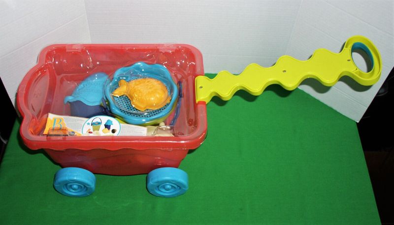 Photo 1 of B Toys 11Pc Wavy Wagon Baby Sand Toys & Beach Wagon New Factory Sealed –18+ Mths
