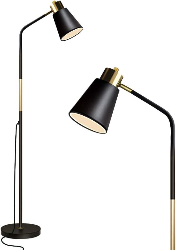 Photo 1 of 
Floor Lamp, Industrial Floor Lamps for Living Rooms & Bedrooms - Rustic Farmhouse Reading Lamp - Standing, Adjustable Metal Heads Indoor Task Lighting for Living Room Bedroom Office Home Décor (Black)
