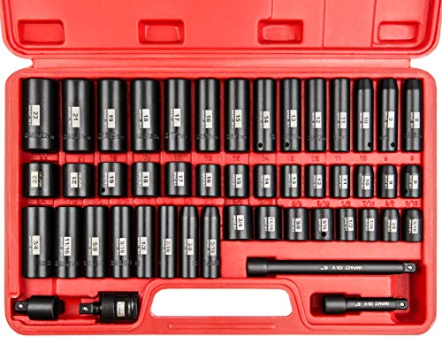 Photo 1 of YIYITOOLS 48 Pcs 3/8” Drive Impact Socket Set (5/16 Inch to 3/4 Inch and 8-22mm),6-Point,CR-V