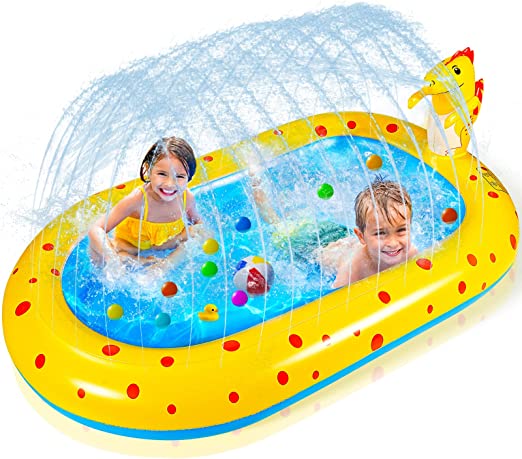 Photo 1 of Inflatable Kiddie Toddler Pool 67" Splash Pad Sprinkler for Kids Dinosaur Water Outdoor Toys for Toddlers 1-3 Summer Outside Toys for Kids Ages 4-8 Yard Games for Boys Girls Age 2 3 4 5 6