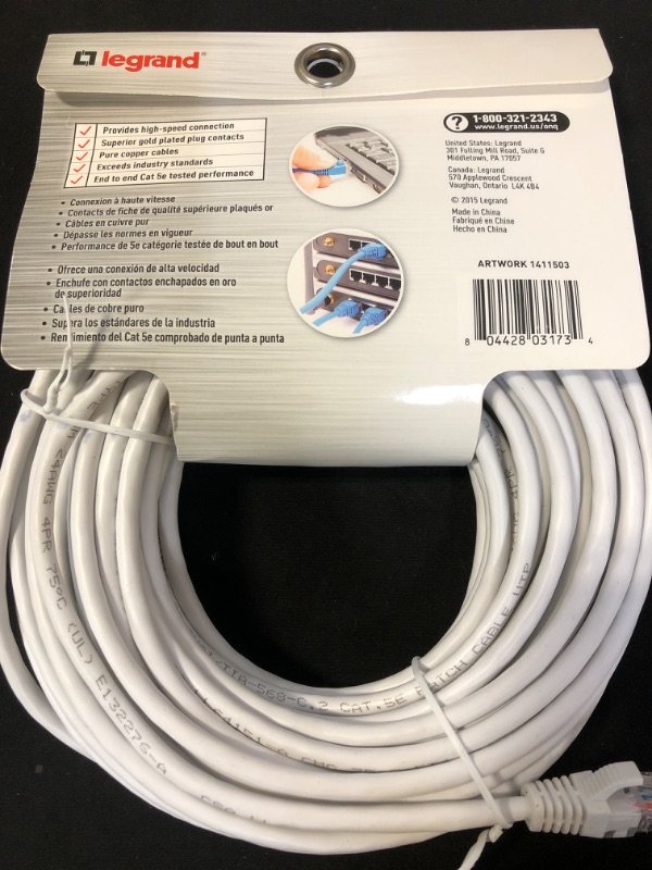 Photo 2 of Legrand-On-Q 50 Ft Cat 5e Patch Cable, White