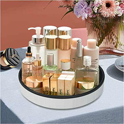 Photo 1 of 12inch Makeup Perfume Organizer, 360 Degree Rotating Lazy Susan, Cosmetic rotating makeup organizer,Round perfume Tray with Large Capacity  BLACK