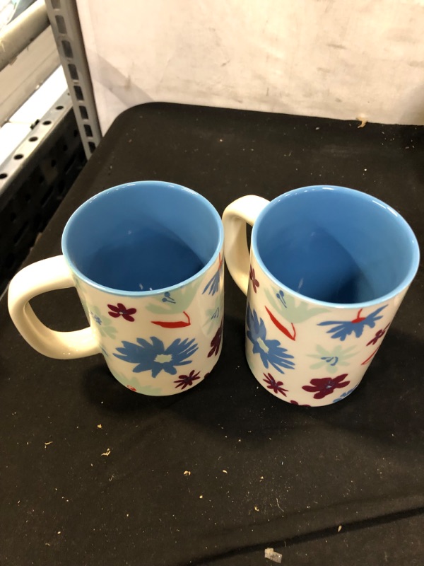 Photo 2 of 16oz Stoneware Floral Mug - Room Essentials™
 2pack