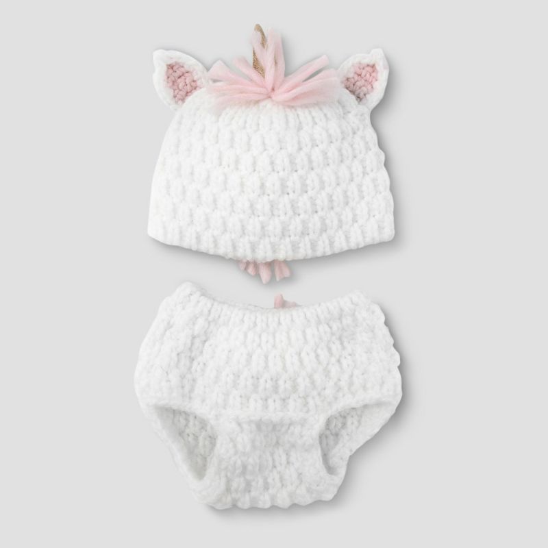 Photo 1 of Baby Girl' Unicorn Hat & Diaper Cover Et - Cloud Iland™ White