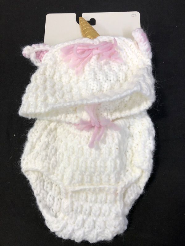 Photo 2 of Baby Girl' Unicorn Hat & Diaper Cover Et - Cloud Iland™ White AGES 0+